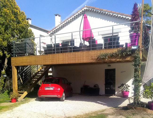 Réalisation d'une terrasse en bois perché à Nice - Aménagement Construction Bois